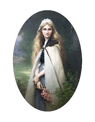 Jules Cyrille Cavé comparable auction result: jules cyrille cav french 1859 1940 portrait of a girl with cherry blossom