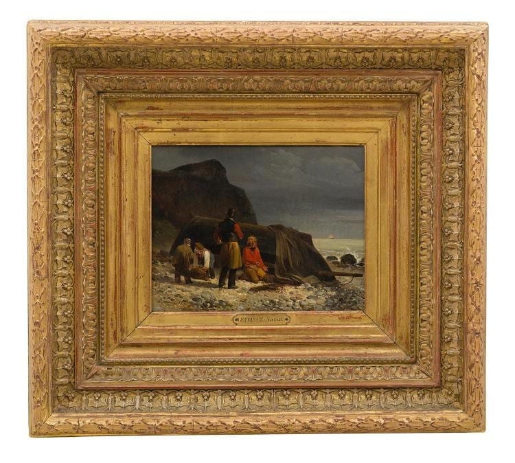 Xavier Leprince comparable auction result: auguste xavier leprince french 1799 1826 preparing the nets 1823 oil on canvas