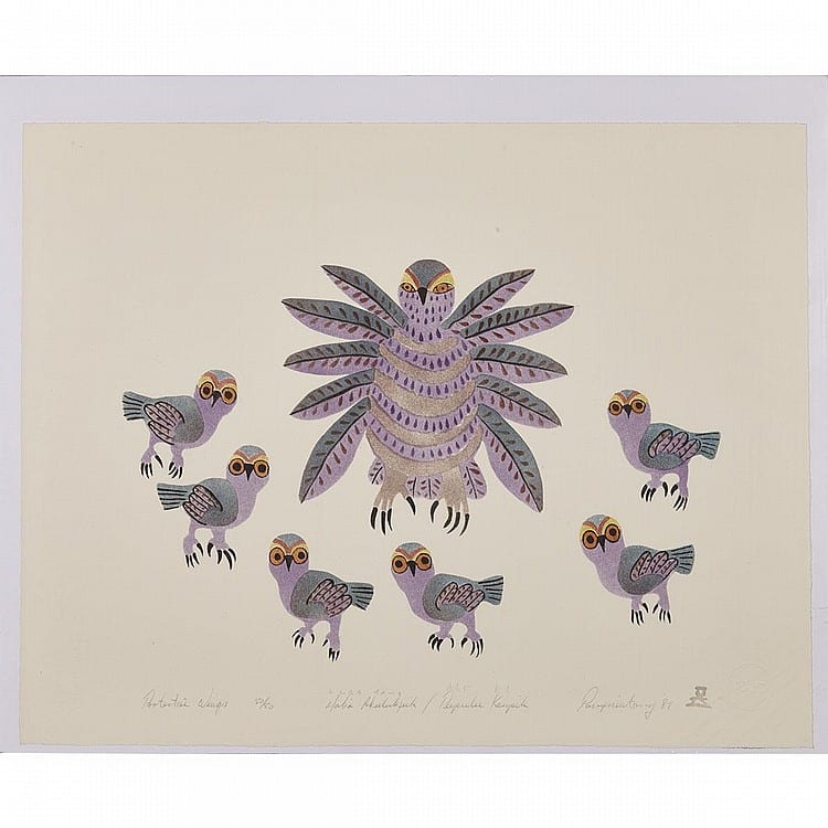 malaya akulukjuk 1915 protective wings lithograph unframed 15 x 19 38 1 x 48 3 cm · Waddington's · 2016-08-25 Malaya Akulukjuk comparable auction result: malaya akulukjuk 1915 protective wings lithograph unframed 15 x 19 38 1 x 48 3 cm