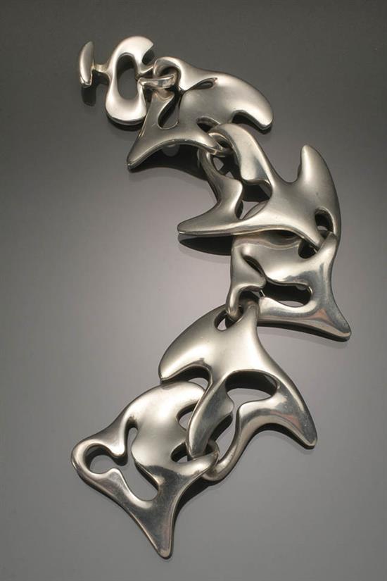 Danish Sterling Silver 'Amoeba' Bracelet, Henning Koppel for Georg Jensen, Circa 1950 sold by Weschler's, lot 30 — auction record photograph