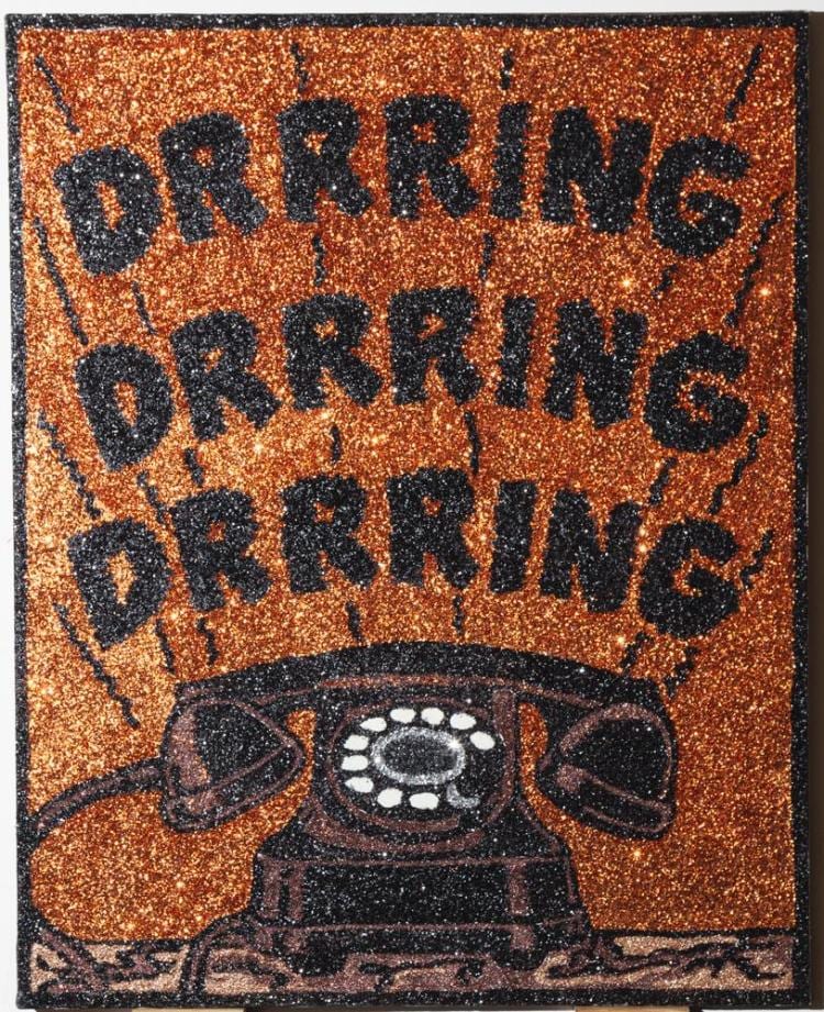 Maggie Wheelock comparable auction result: maggie wheelock st louis drrring 2014 glitter and acrylic on canvas 30 x 24 inches