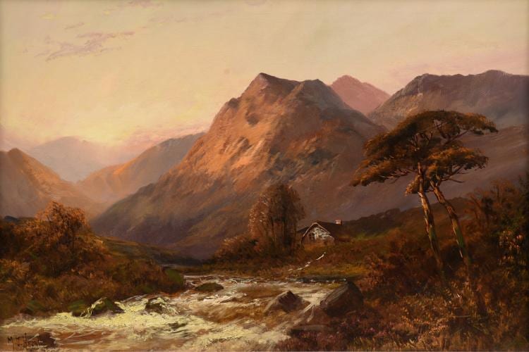 Montgomery Ansell comparable auction result: montgomery ansell british 19th century a painting mountainous landscape
