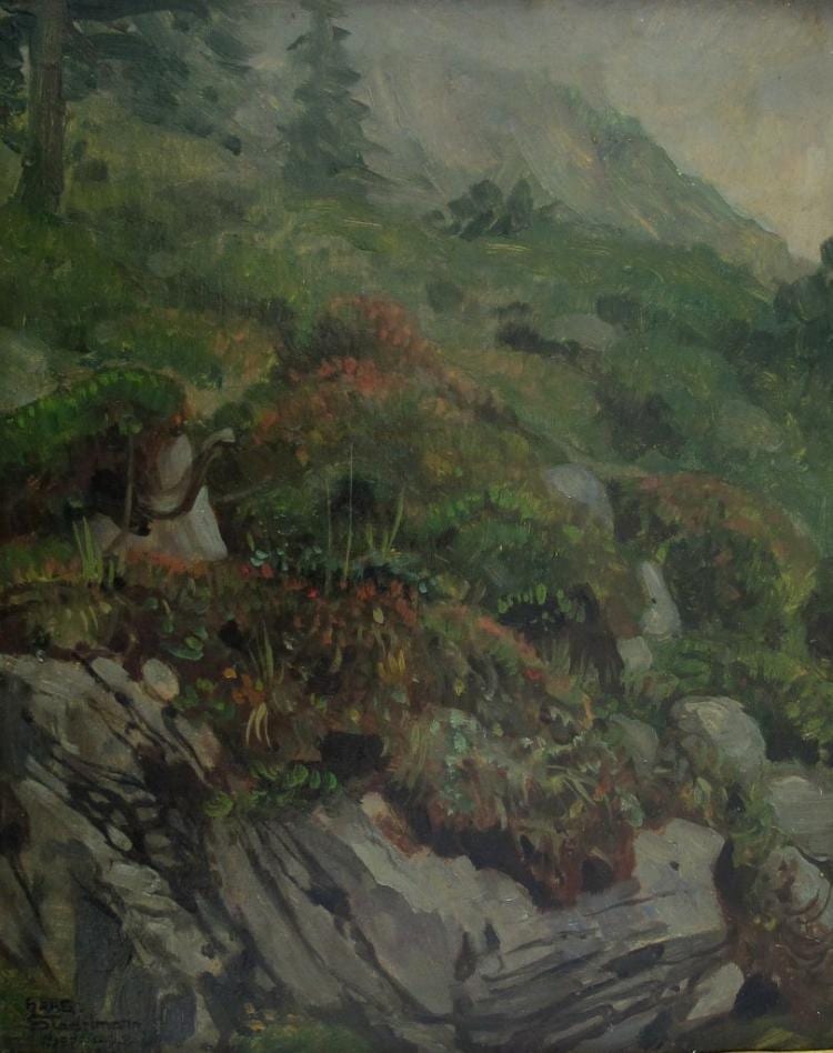 Hans Stadelmann. 1876 Nürnberg - 1950 Lenggries. Besuchte die KGS Nürnberg dann die Münchner Akademie bei Karl Raupp. Wurde durch August Fink beeinflusst. Stellte ab 1906 im Glaspalast aus. sold by Auktionshaus Zeller, lot 2085 — auction record photograph