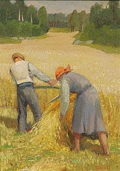Greta Gerell comparable auction result: greta gerell 1898 1982 skordefolk signerad