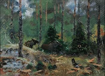 Lindorm Liljefors comparable auction result: lindorm liljefors 1909 1985 algar och jakthund i