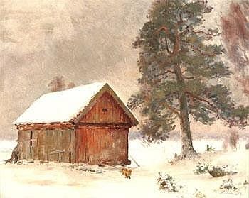Lindorm Liljefors comparable auction result: lindorm liljefors 1909 1985 vinterbild med jagare