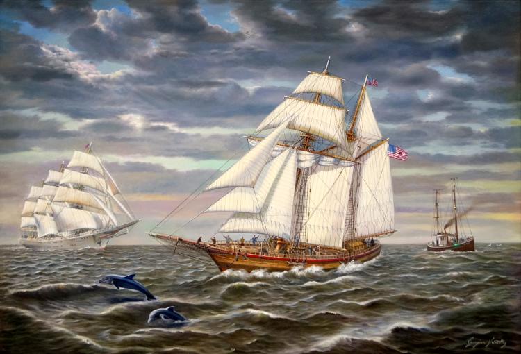 georgina nemethy american 1950 oil on panel pilot ship of ny harbor signed 12 x 15 1 2 framed 16 x 20 · William J Jenack Auctioneers · 2016-09-11 Georgina Nemethy comparable auction result: georgina nemethy american 1950 oil on panel pilot ship of ny harbor signed 12 x 15 1 2 framed 16 x 20