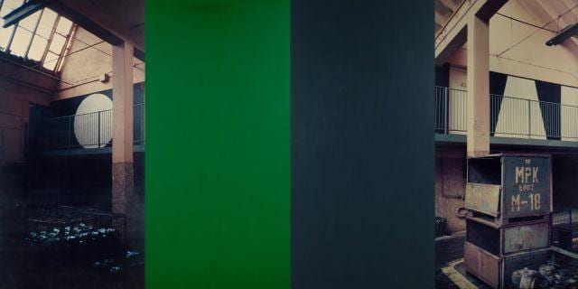 Ian Wallace comparable auction result: ian wallace 1946 2007 construction in process lodz 1991 acrylique et transfert photographique sur toile quadriptyque