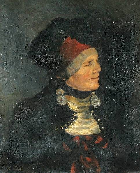 Wilhelm Maria Hubertus Leibl comparable auction result: wilhelm maria hubertus leibl german 1844 1900 a portrait of an elderly woman wearing a red cap 19 x 14 3 4in