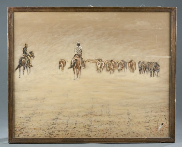 bob moline western cowboy scene · Quinn's Auction Galleries · 2016-09-10 Bob Moline comparable auction result: bob moline western cowboy scene