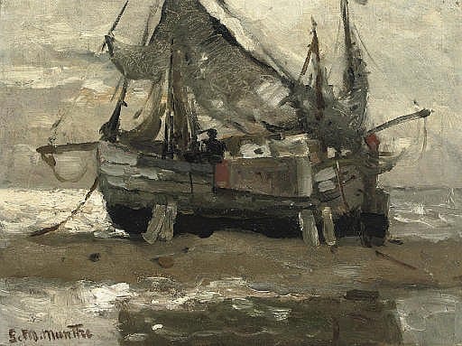 Gerhard Arij Ludwig Munthe comparable auction result: bomschuit in the surf