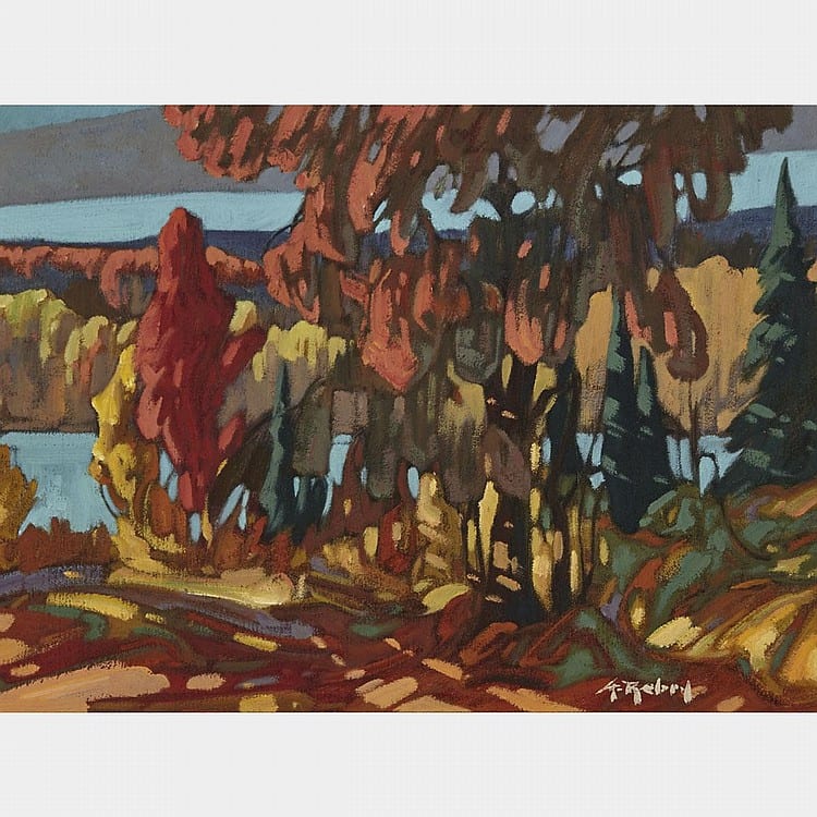 Gaston Rebry comparable auction result: gaston rebry reflets automnale oil on canvas 11 75 ins x 16 ins 30 5 cms x 40 6 cms