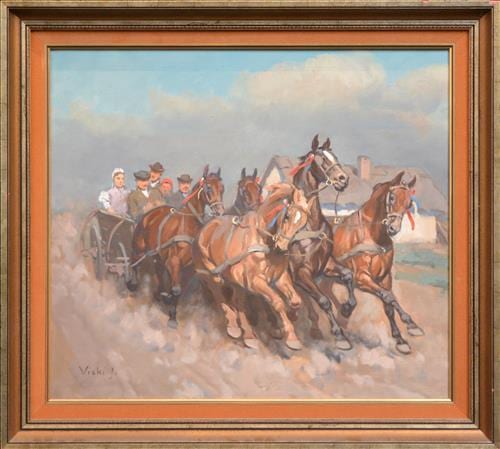 j nos viski 1891 1987 horse cart hungary 58 x 66cm · Lawsons · 2016-09-08 János Viski comparable auction result: j nos viski 1891 1987 horse cart hungary 58 x 66cm