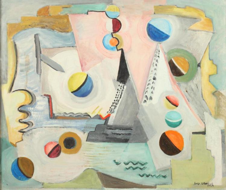 Lucy Brown l'Engle comparable auction result: lucy brown l engle american 1889 1978 spinning balls signed and dated 1949 lower right titled verso oil on canvas board