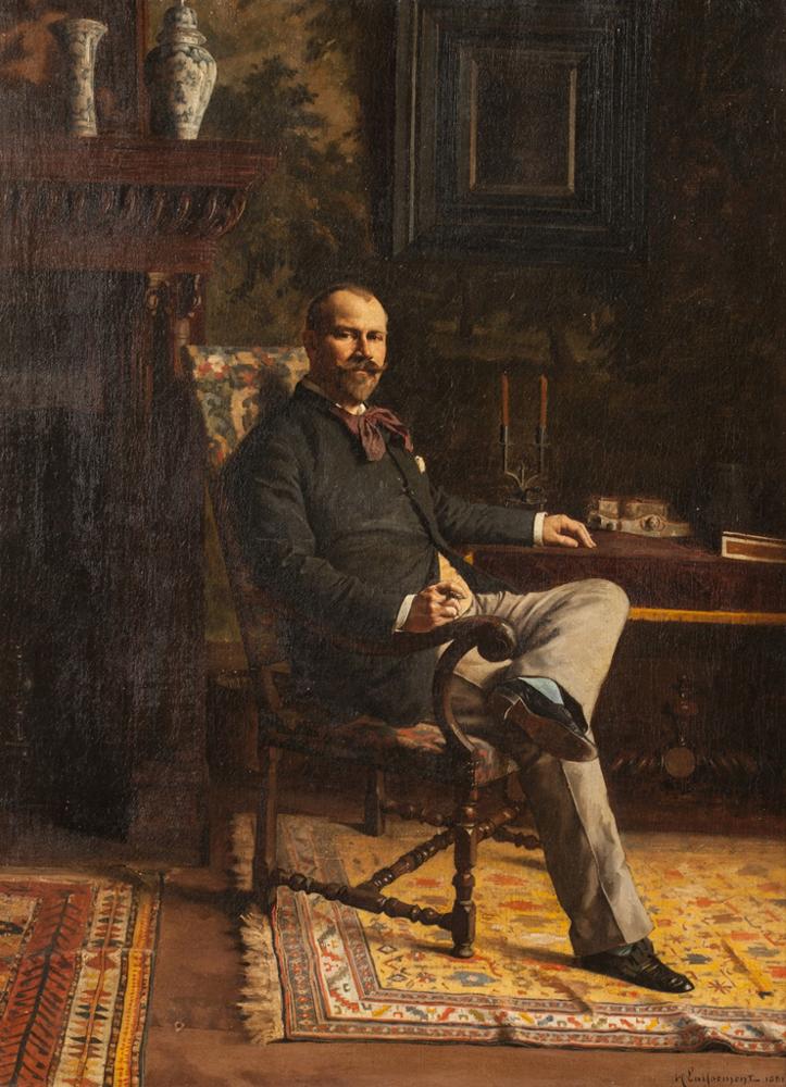 Henri Adolphe Laissement comparable auction result: henri adolphe laissement french 1854 1921 portrait of gentleman with cigar signed and dated 1881 lower right oil on canvas