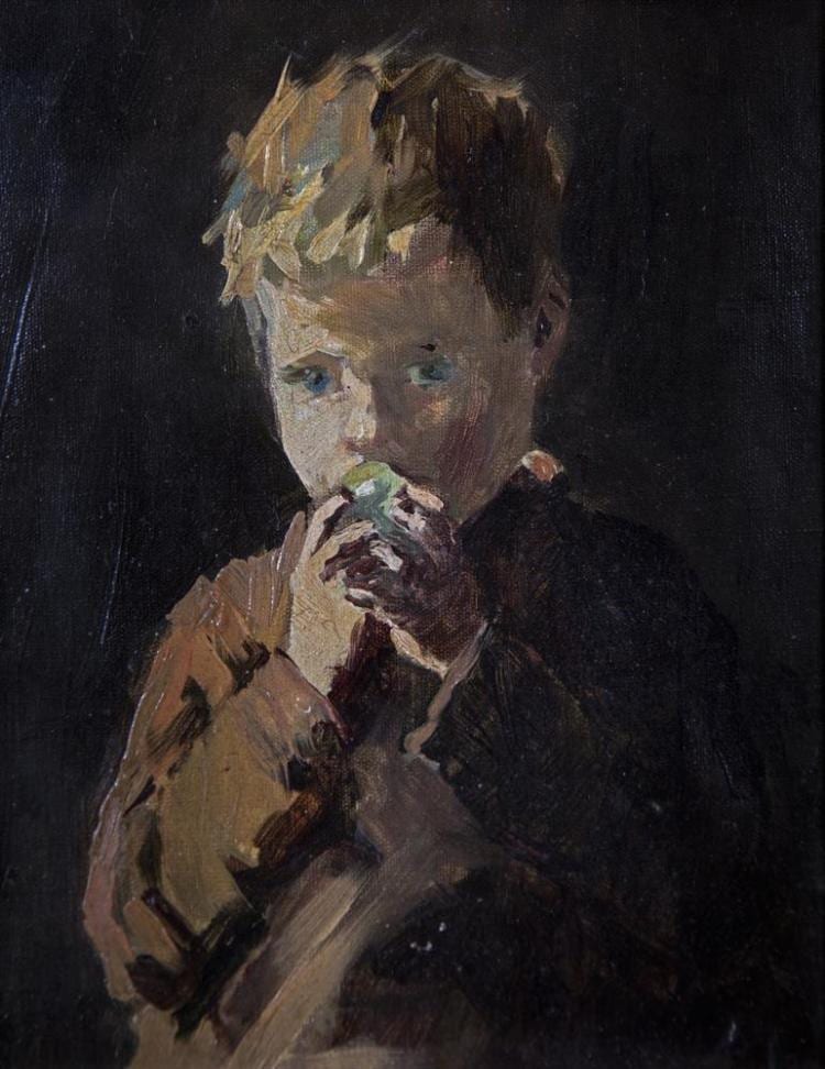 Eileen Murray comparable auction result: eileen murray 1885 1962 eating an appleoil on canvas 23 x 17cm 9 x 6 signed with initials