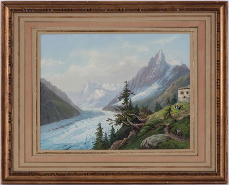 Henri Mottu comparable auction result: luc henri mottu 1815 1859 la mer de glace vue depuis montenvers gouache et aquarelle sur papier sign e 30x38 5 cm
