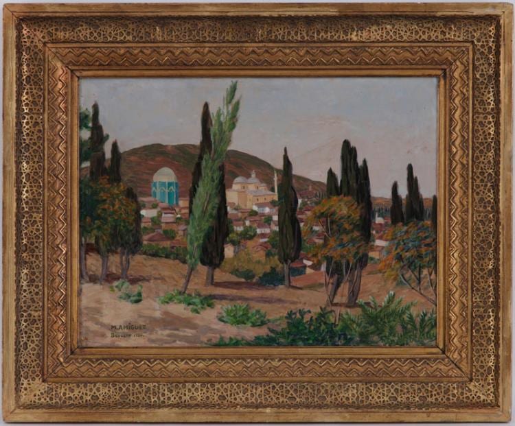 Marcel Amiguet comparable auction result: marcel amiguet 1891 1958 brousse bursa en anatolie huile sur panneau sign e situ e et dat e 1930 50x66 cm