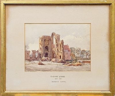Thomas Lound comparable auction result: thomas lound 1802 1861 watercolour castle acre norfolk 30cm x 41cm in glazed gilt gesso