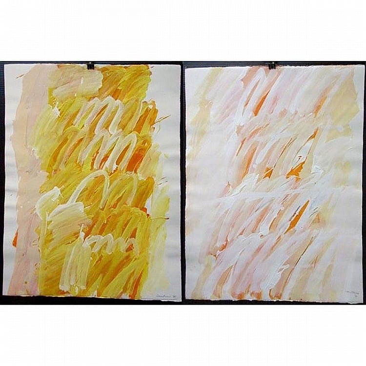 Graham Cantieni comparable auction result: graham cantieni canadian 1938 untitled two oils on paper each signed and dated 97 lower right each sheet 25 5 x 19 5