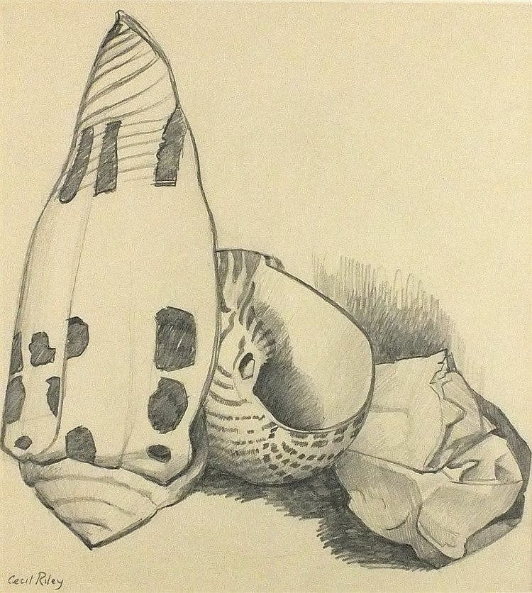 Cecil Riley comparable auction result: cecil riley 1917 2015 oil on board rock form
