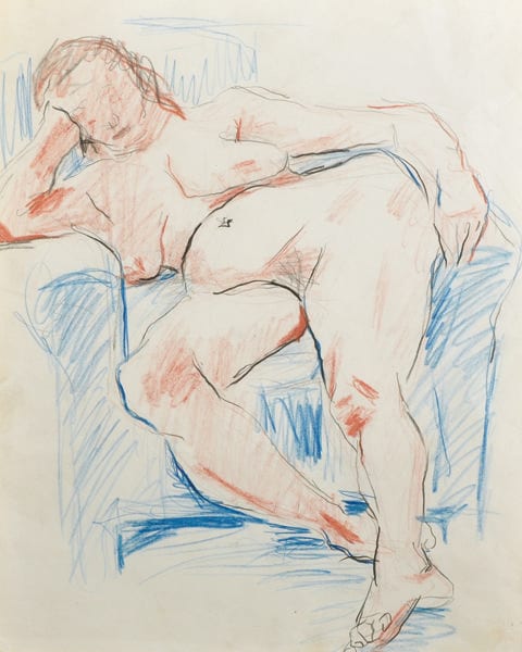 Uli Nimptsch comparable auction result: uli nimptsch 1897 1977 german a reclining nude crayon and pencil with a label on the reverse 20 5 x 16 5