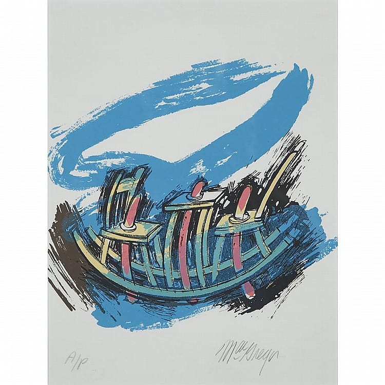 John (1944) MacGregor comparable auction result: john macgregor and the turkey sits in the middle serigraph 20 ins x 16 ins 50 8 cms x 40 6 cms