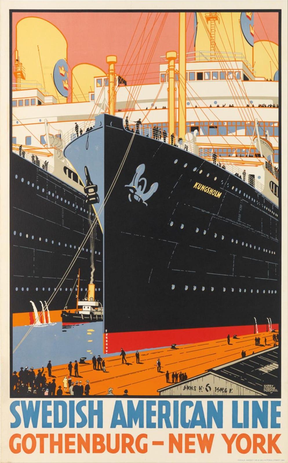 Harry Hudson Rodmell comparable auction result: harry hudson rodmell 1896 1984 swedish american line gothenburg new york circa 1928 40x25 inches 101x63 cm ronald massey lo