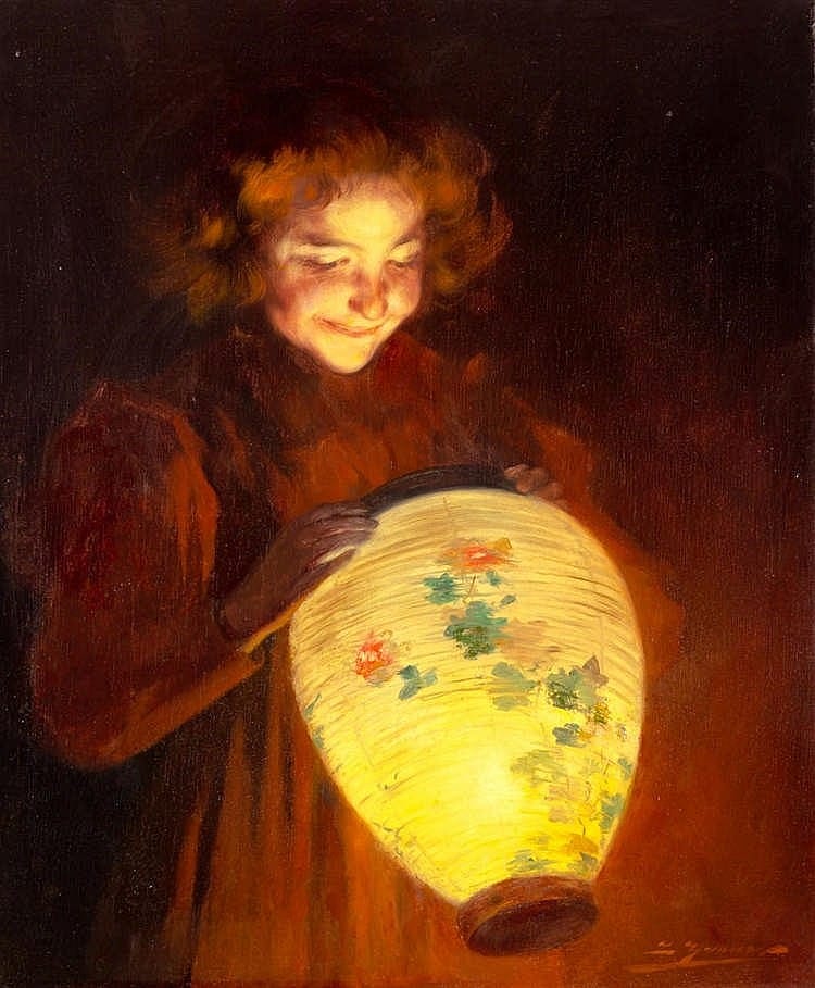 LLuís Graner Arrufi comparable auction result: llu s graner arrufi girl with a lantern