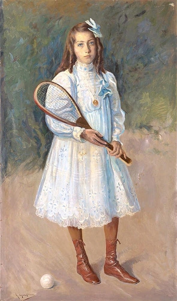 Ricardo Lopez Cabrera comparable auction result: ricardo lopez cabrera a girl with racket