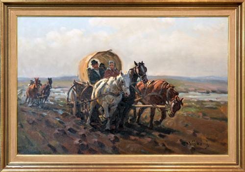 j nos viski 1891 1987 crossing through country 60 x 91 5cm · Lawsons · 2016-10-13 János Viski comparable auction result: j nos viski 1891 1987 crossing through country 60 x 91 5cm