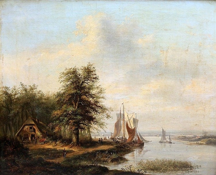 P. J. Lutgers comparable auction result: petrus josephus lutgers 1808 1874 sailing down the river signe