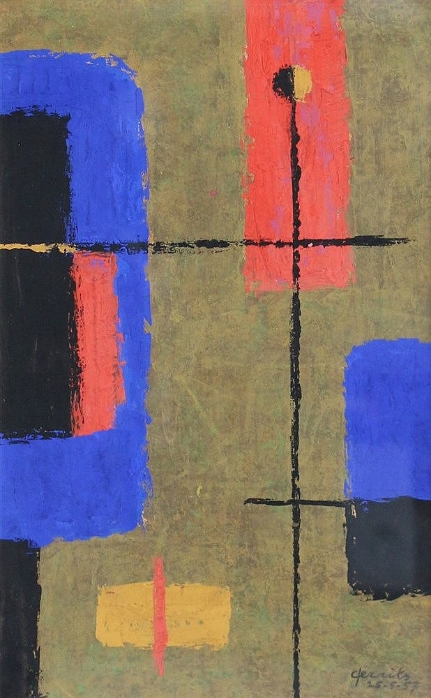 Ger Gerrits comparable auction result: ger gerrits 1893 1964 compositie signed and dated 25 5 57 lo