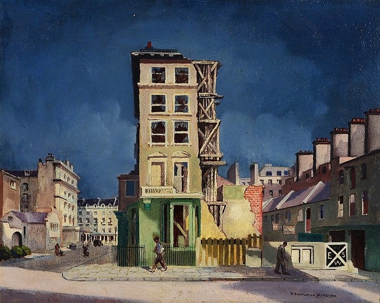 Robert Kirkland Jamieson comparable auction result: robert kirkland jamieson 1881 1950 street scene in war time signe
