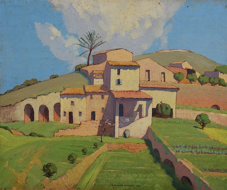 Robert Kirkland Jamieson comparable auction result: robert kirkland jamieson 1881 1950 a mediterranean village signed