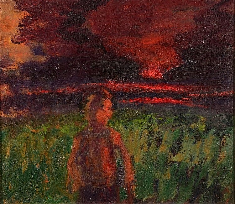 Leszek Muszynski comparable auction result: leszek muszynski 1923 2012 stormy evening dated 76 oils on boar