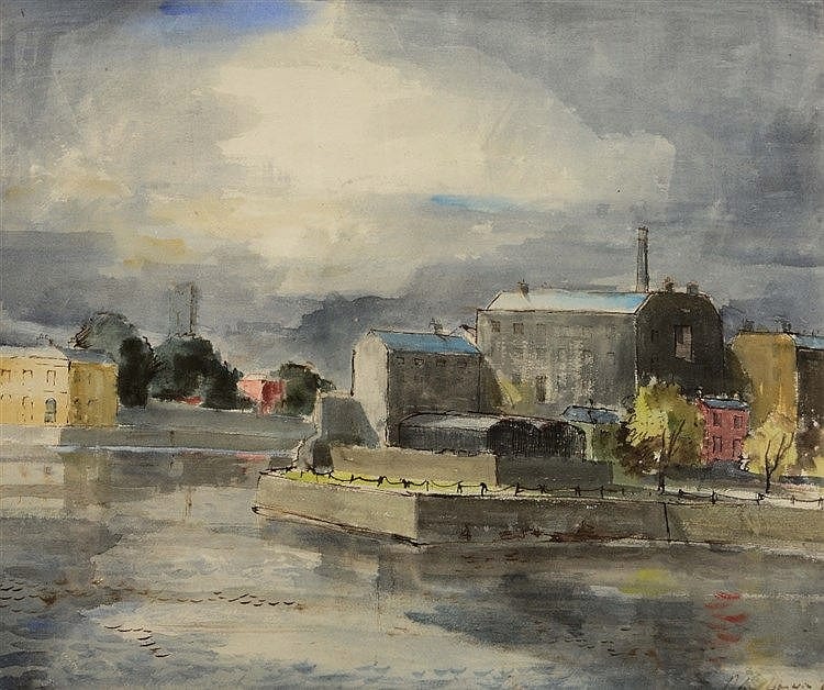 Robin Vere Darwin comparable auction result: robin darwin 1910 1974 an industrial mill side signed and dated 61
