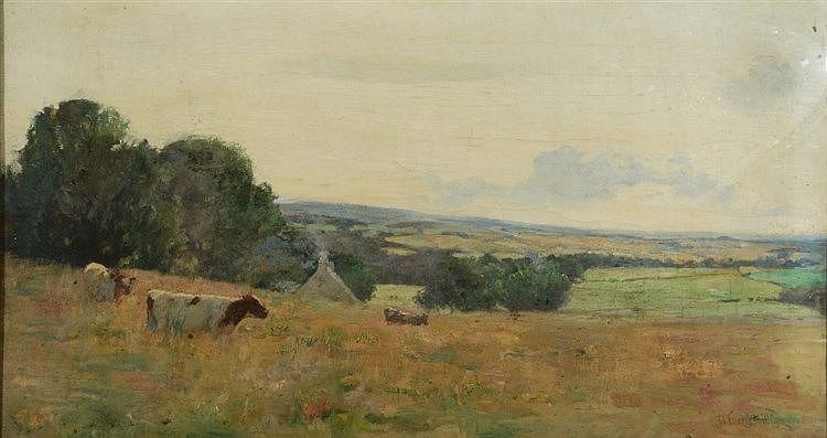 David Forrester Wilson comparable auction result: david forrester wilson 1873 1950 landscape with cattle signed oils
