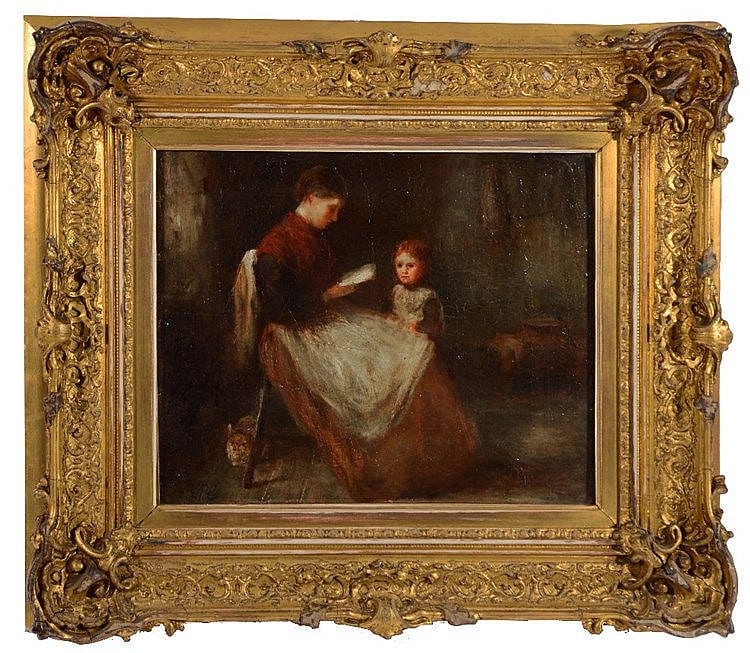 George Paul Chalmers comparable auction result: george paul chalmers 1833 1878 story time signed with initials