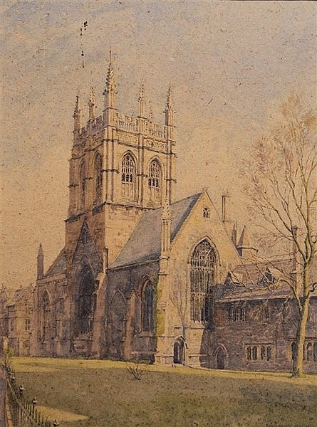 Bernard Cecil Gotch comparable auction result: bernard cecil gotch 1876 1964 merton college chapel signed waterco