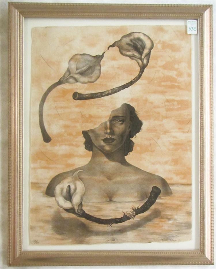 Lucia Maya comparable auction result: lucia maya lithograph mexico california born 195