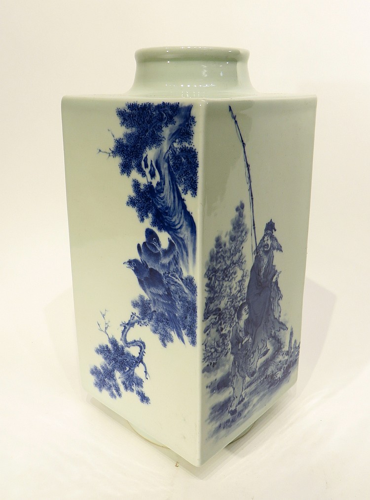 Bing Wu comparable auction result: bing wu 20th century blue white cong vase