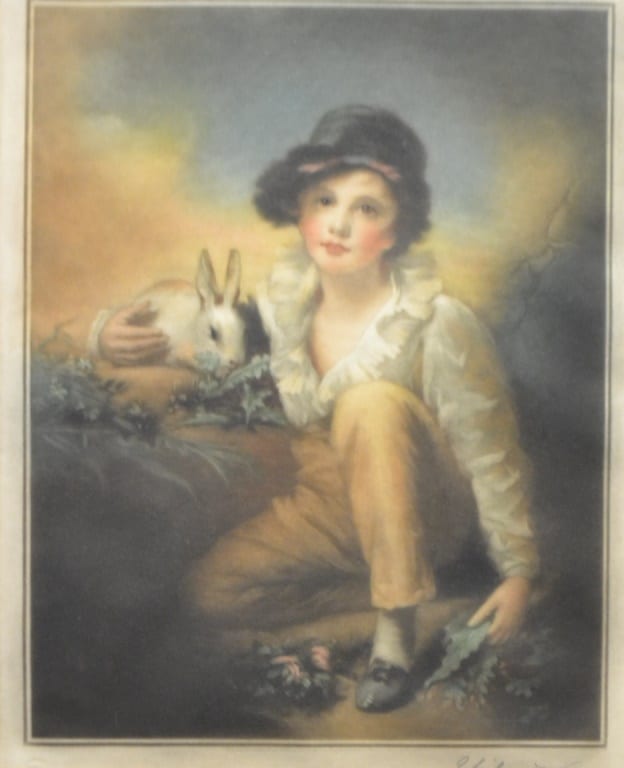 Henry (1756) Raeburn comparable auction result: boy with rabbit print