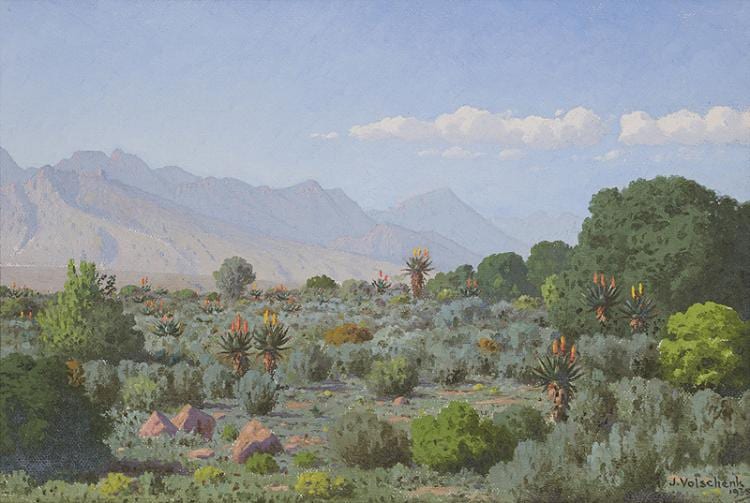 Jan Ernst Abraham Volschenk comparable auction result: jan ernst abraham volschenk hilltop view near riversdale