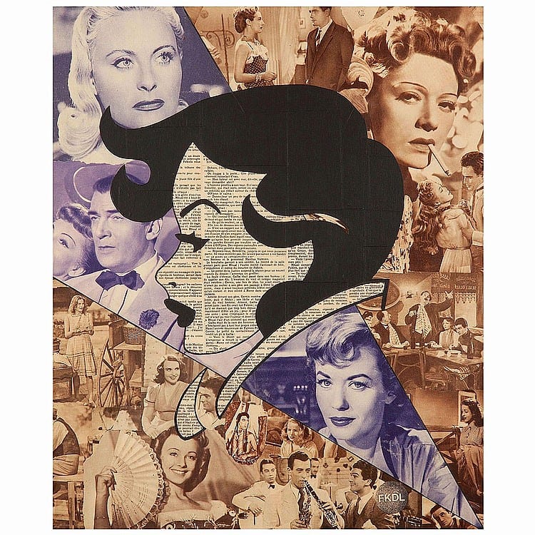 Franck Duval comparable auction result: fkdl n en 1963 rbetty sister 2 2013racrylic and collage on canvas artist s stamp lowerrright titled dated and signed on th