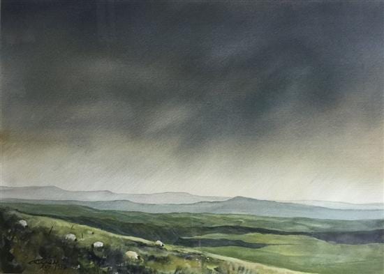 Ashley Jackson comparable auction result: ashley jackson b 1940 british rain on the moors 1986 watercolour