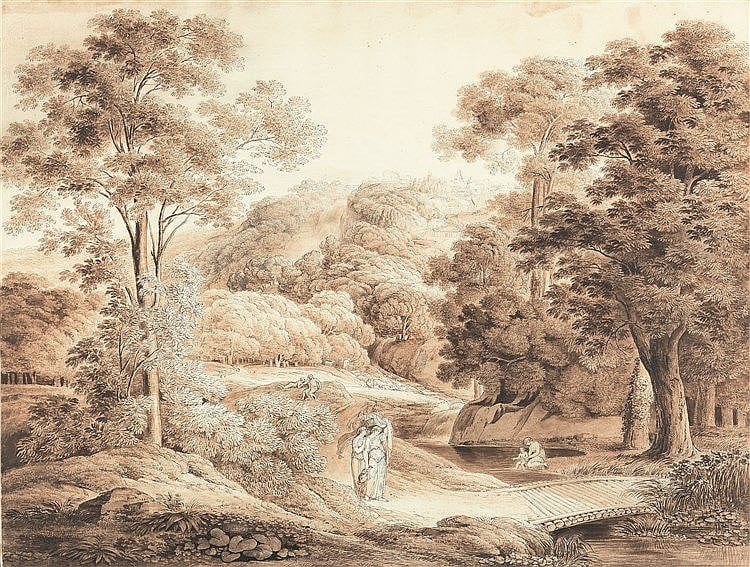 Joseph Anton Koch comparable auction result: joseph anton koch antikische berglandschaft mit klassischer staffage