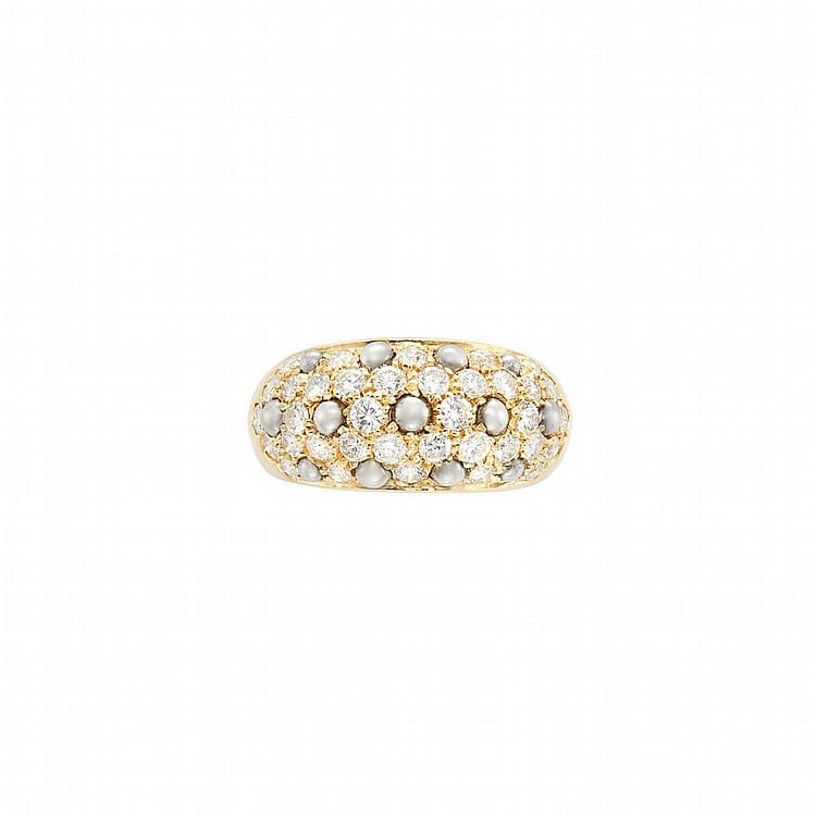 Two-Color Gold and Diamond Bombe Ring, Cartier sold by DOYLE Auctioneers & Appraisers, lot 145 — auction record photograph