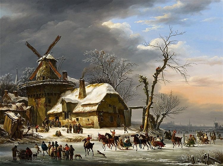 henri van assche winter landscape with a frozen canal and a windmill · Lempertz · 2016-11-19 Henri van Assche comparable auction result: henri van assche winter landscape with a frozen canal and a windmill
