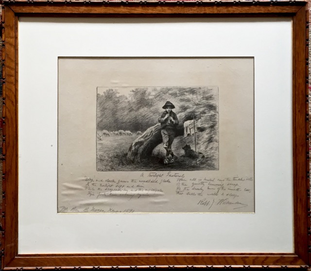 Robert J. Wickenden comparable auction result: robert j wickenden a twilight pastoral handwritten poem lithograph